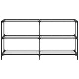 Console Table with Transparent Glass Top 158.5x30x81 cm Steel 846032
