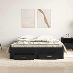 Bed Frame with Drawers Black oak 140 x 190 cm Engineered wood 3333974