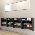 Wall Shoe Cabinets 4 pcs High Gloss Black 60x18x60 cm Engineered Wood 806737
