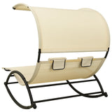 Sun Lounger Cream Textilene, Steel Double Sun Lounger Crescent 310548
