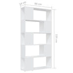 Book Cabinet Room Divider White 80x24x155 cm Engineered Wood 809143