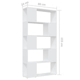 Book Cabinet Room Divider White 80x24x155 cm Engineered Wood 809143