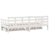 Daybed with Drawers without Mattress White 90x200 cm Solid Wood 3302139