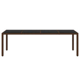 Garden Dining Set Brown Poly rattan Large Stackable 3095929
