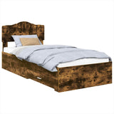 Bed Frame with Headboard Smoked Oak 70 x 190 cm Engineered Wood 3413260