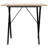 ZNTS Dining Table X-Frame 90x90x75 cm Solid Wood Pine and Steel 3282696