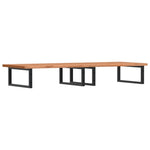 Basin Shelf Wall Mounted Steel and Solid Wood Beech 3302457