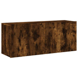 4 Piece TV Wall Units Smoked Oak Engineered Wood 3216536