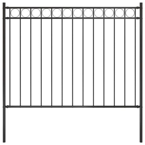 ZNTS Garden Fence Steel 1.7x1 m Black 146313