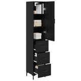 Highboard Black Oak 34.5 x 34 x 180 cm Engineered Wood 3416226