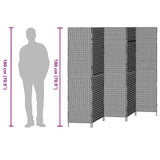 Room Divider Folding Manual Beige 242 x 180 cm Poly Rattan 42003676