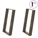 Dining Table Legs U-Shaped 2 pcs Natural Steel 60x cm Steel 4012791