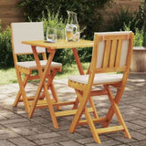 Bistro Set with Cushion 3 pcs Oil Natural Solid Acacia Wood 4105510