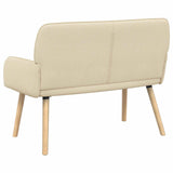 2 Seater Sofa with Solid Wood Legs 2-Seater Cream Linen Fabric 42051037