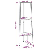 3-Tier Corner Shelf Black 45.5x31.5x120 cm 336390