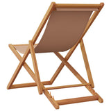 Folding Beach Chairs 2 pcs Taupe Fabric and Solid Wood 3214499