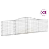 Arched Gabion Baskets 3 pcs 400x30x100/120 cm Galvanised Iron 3146867