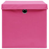 Storage Boxes with Lids 10 pcs Pink 32x32x32 cm Fabric 288348