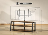 Industrial-Style TV Stand, with 35&deg Swivel Bracket - Dark Brown T3398P377885