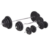 Workout Bench with Weight Rack, Barbell and Dumbbell Set 120 kg 275376