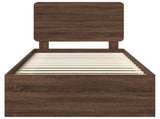 Bed Frame with Headboard Brown Oak 100 x 200 cm Solid Pine Wood 3412530
