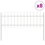 Garden Fence White 13.6 x 0.6 m Powder-coated steel 3334158