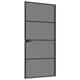 Interior Door 93 x 201.5 cm Tempered Glass and Aluminium 42054103