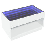 Coffee Table with Infinity LED White 90x50x50 cm 847665