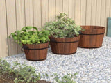 3 Piece Wooden Bucket Planter Set Solid Wood Fir 363361