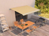 Manual Retractable Awning 350x250 cm Yellow and White 3068878