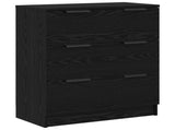 Sideboard 3 pcs Black Oak 181 x 30 x 70 cm Engineered Wood 3332521