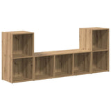 TV Cabinet Set Wall-mounted 3 pcs Brown Engineered Wood 3393254