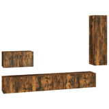 4 Piece TV Cabinet Set Smoked Oak Engineered Wood 3114331