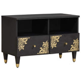 TV Cabinet with Drawer Black 70 x 33 x 46 cm Solid Mango Wood 4018809