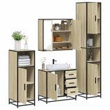 4 Piece Bathroom Furniture Set Sonoma Oak Engineered Wood 3301196