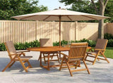 5-Piece Garden Dining Set Natural Solid Acacia Wood 3434484