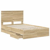 Bed Frame with Drawer Sonoma Oak 120 x 190 cm Engineer Wood 3411140