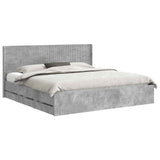 Bed Frame with Storage and Headboard Concrete Grey 200 x 200 cm 3413920