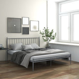 Bed Frame without Mattress Grey Metal 200x200 cm 325029