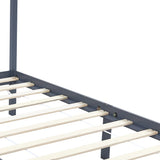 Bed Frame Grey Solid pine wood and plywood slats Single Durable 283275