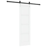 Sliding Door White and Black 61 x 198.5 cm Solid Pine Wood 3333157
