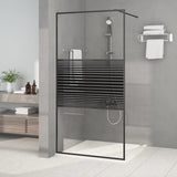 Walk-in Shower Wall Black 100x195 cm Clear ESG Glass 152147