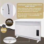 ZNTS NEW 1200W White Glass Free Standing/Wall Mounted Electric Panel Convector Heater 11096439