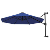 Wall-Mounted Garden Parasol with Metal Pole 300 cm Blue 47301