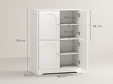 4-Door Kitchen Storage Cabinet with Adjustable Shelves - White T3398P377916