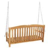 Swing Bench Natural 114 x 60 x 60.5 cm Solid Teak Wood 42030025