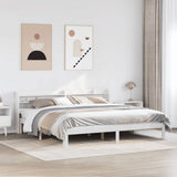 Bed Frame with Headboard without Mattress White 200x200 cm 3306797