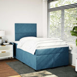 Box Spring Bed with Mattress Blue 120x190 cm Small Double Velvet 3290856