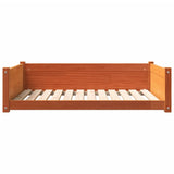 Dog Bed Wax Brown 105.5x75.5x28 cm Solid Wood Pine 844466
