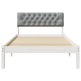 Bed frame White and light grey 100 x 200 cm Solid pine wood 878633